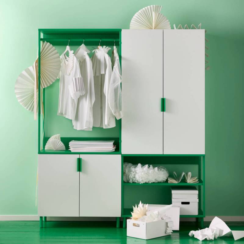 meuble-rangement-vert-blanc