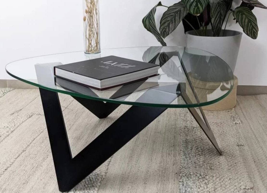 table-basse-verre-metal