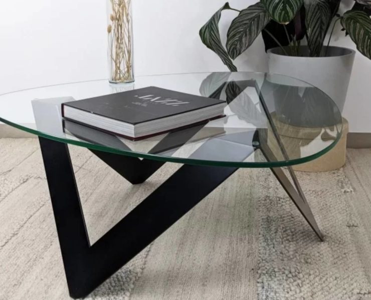 table-basse-verre-metal