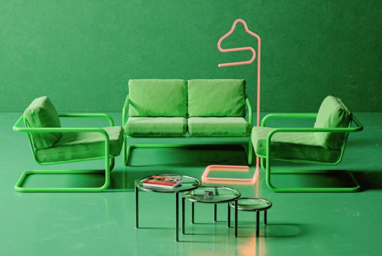 Lot De 2 Chaises Gae Aulenti Pour Monoprix X Prisunic - Design Années 70 - Acier, Coussins Inclus